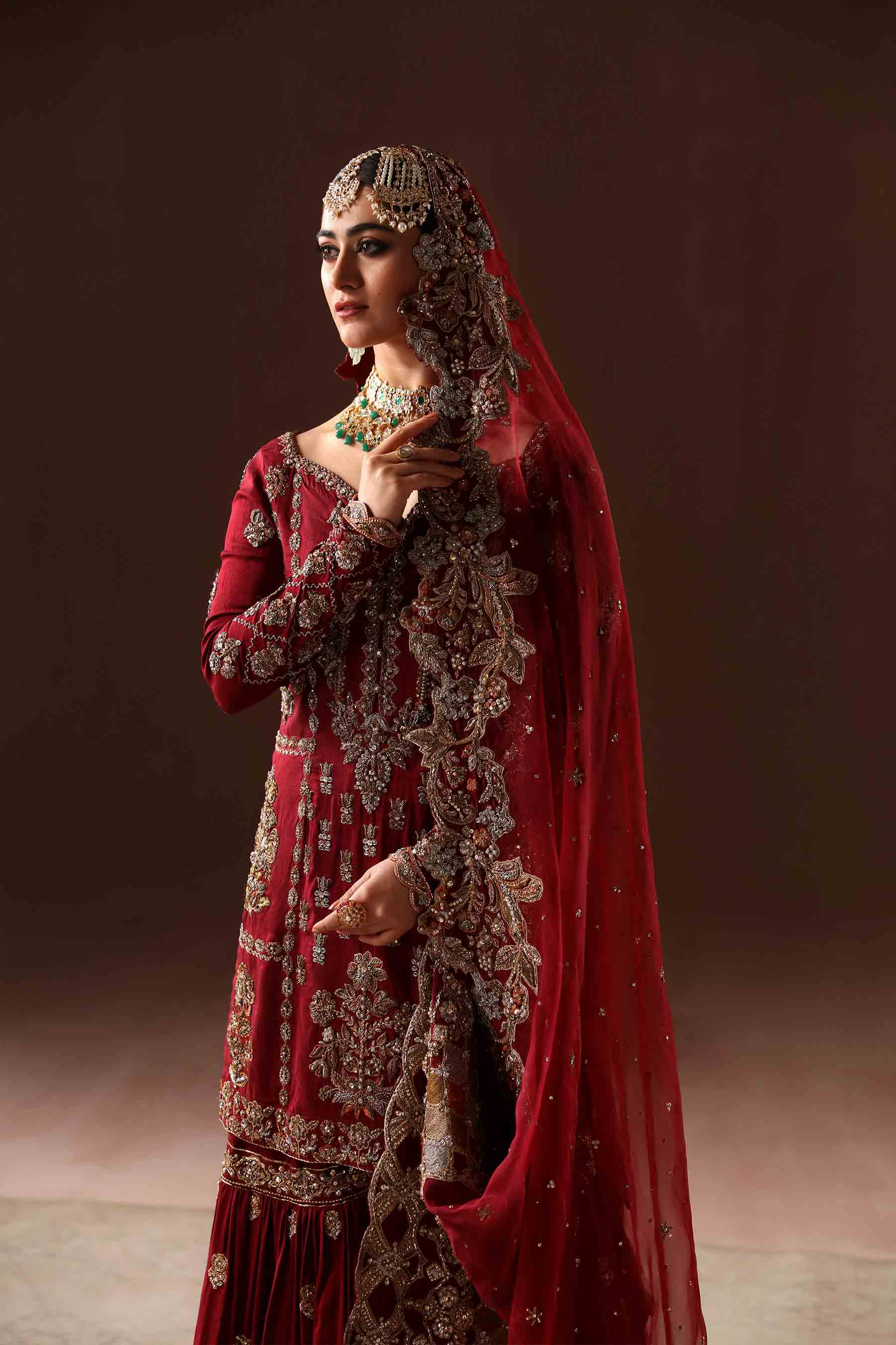 Classic Red Gharara Bridal (BR-04-R)