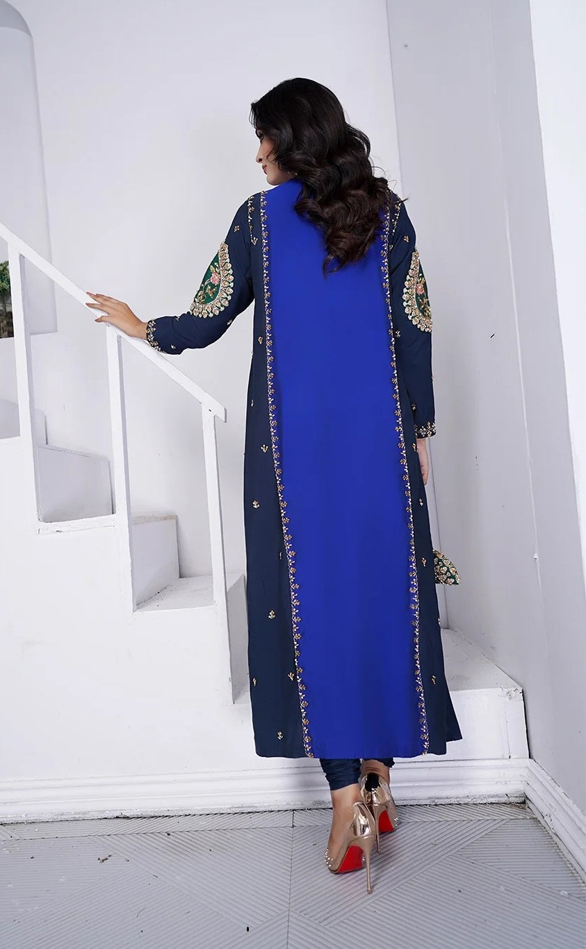 Maria Basit Malik Kaftan Luxury Tussle Silk Embroidered 3Pc Unstitched Suit Arsh
