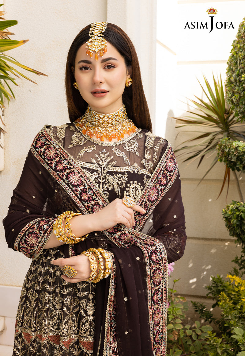 AJHJ-16 DESIGNERS STITCHED EMBROIDERED SILK 3 PCS