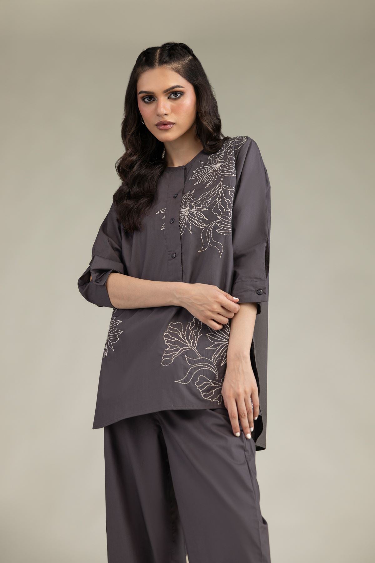 Gray Poplin Shirt