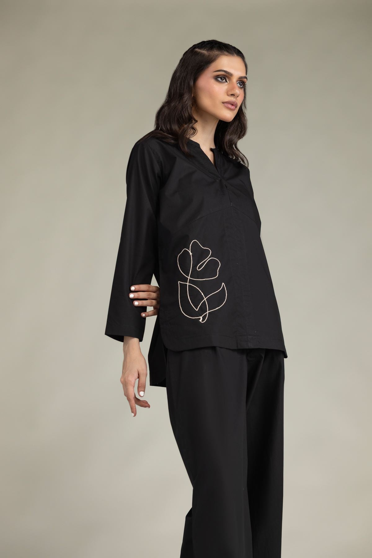Black Poplin Shirt