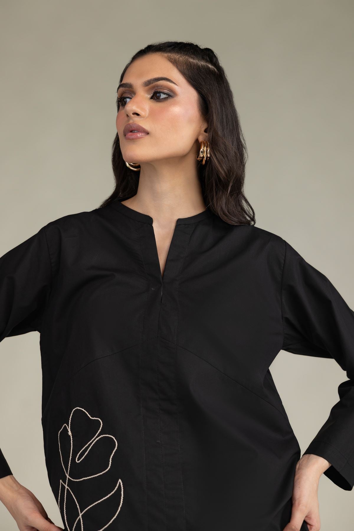 Black Poplin Shirt