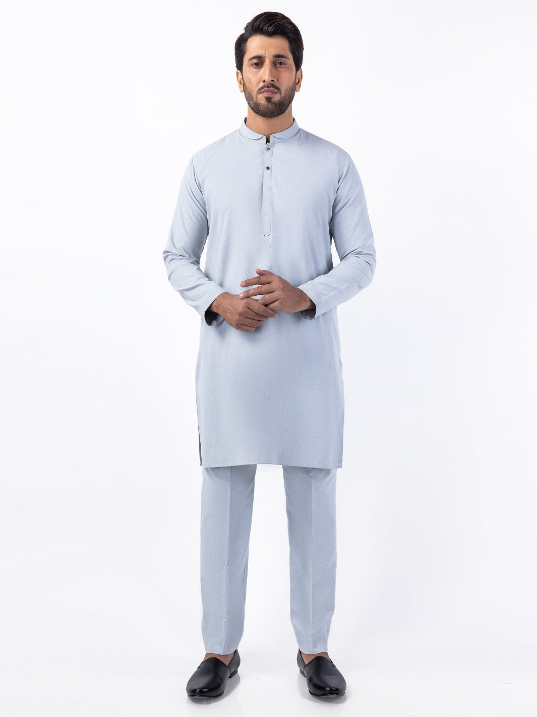 Light Grey Blended Kurta Trouser - AL-KT-3045A
