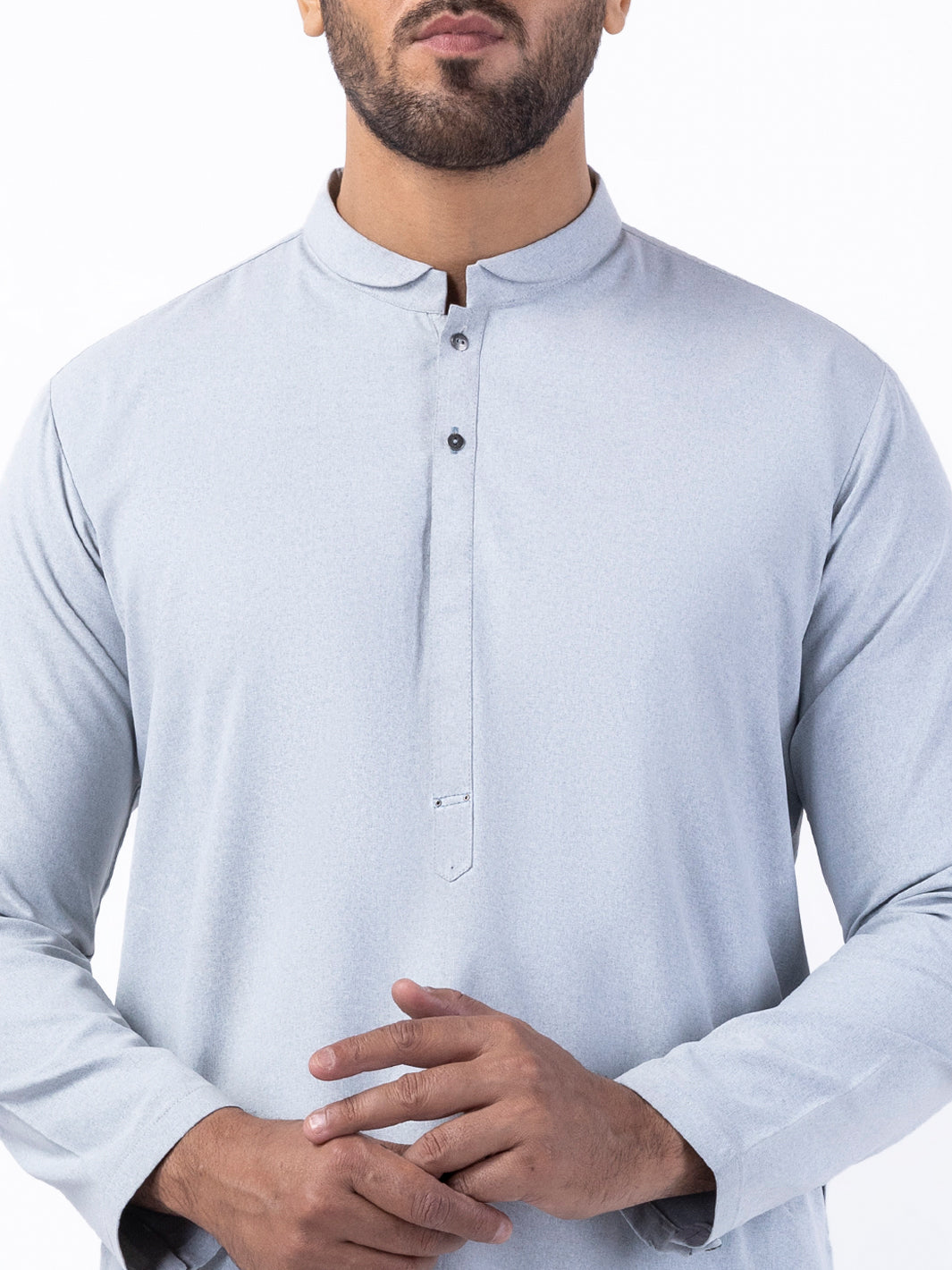 Light Grey Blended Kurta Trouser - AL-KT-3045A