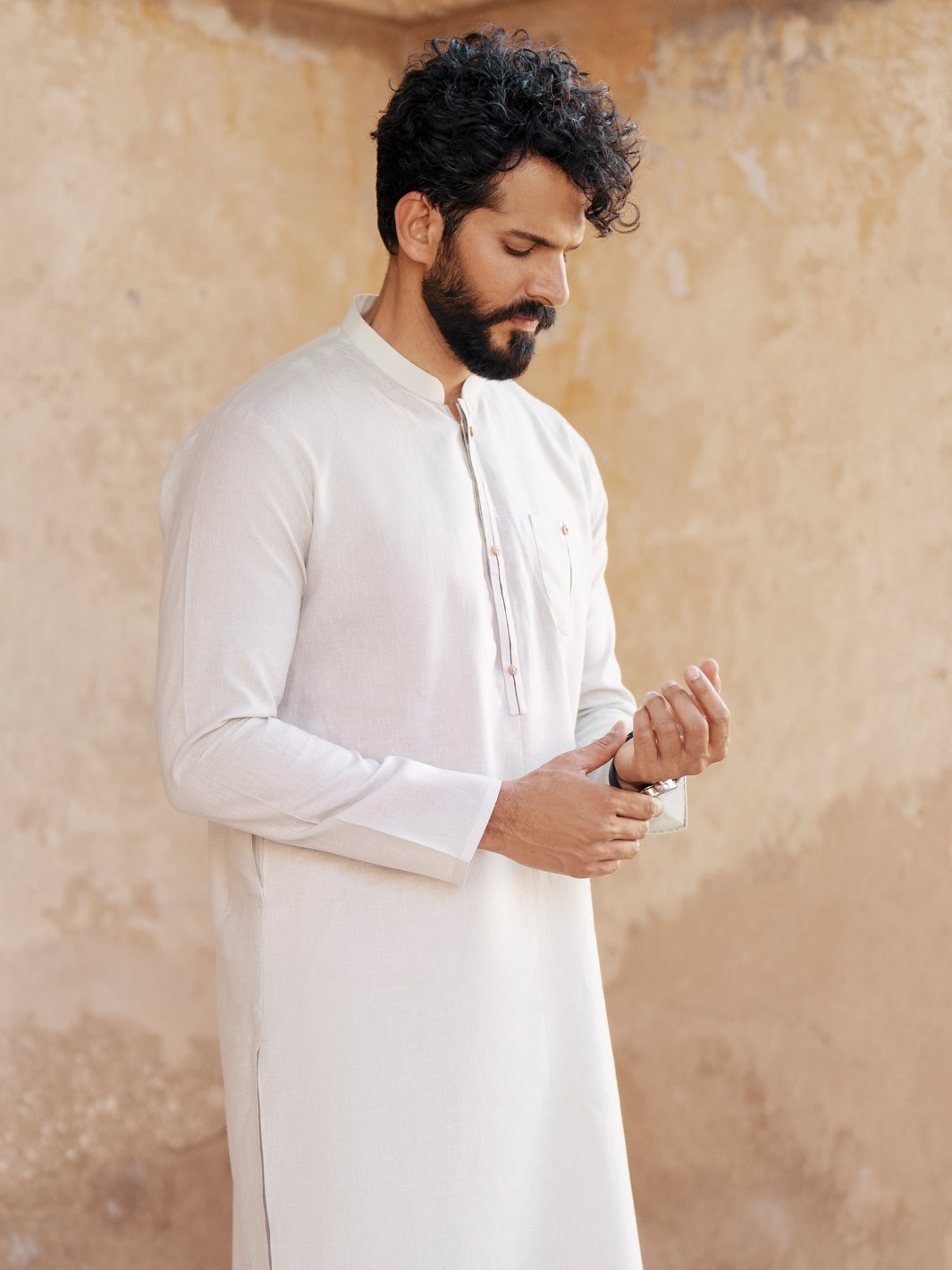 Light Blue Blended Kurta Trouser - AL-KT-3065