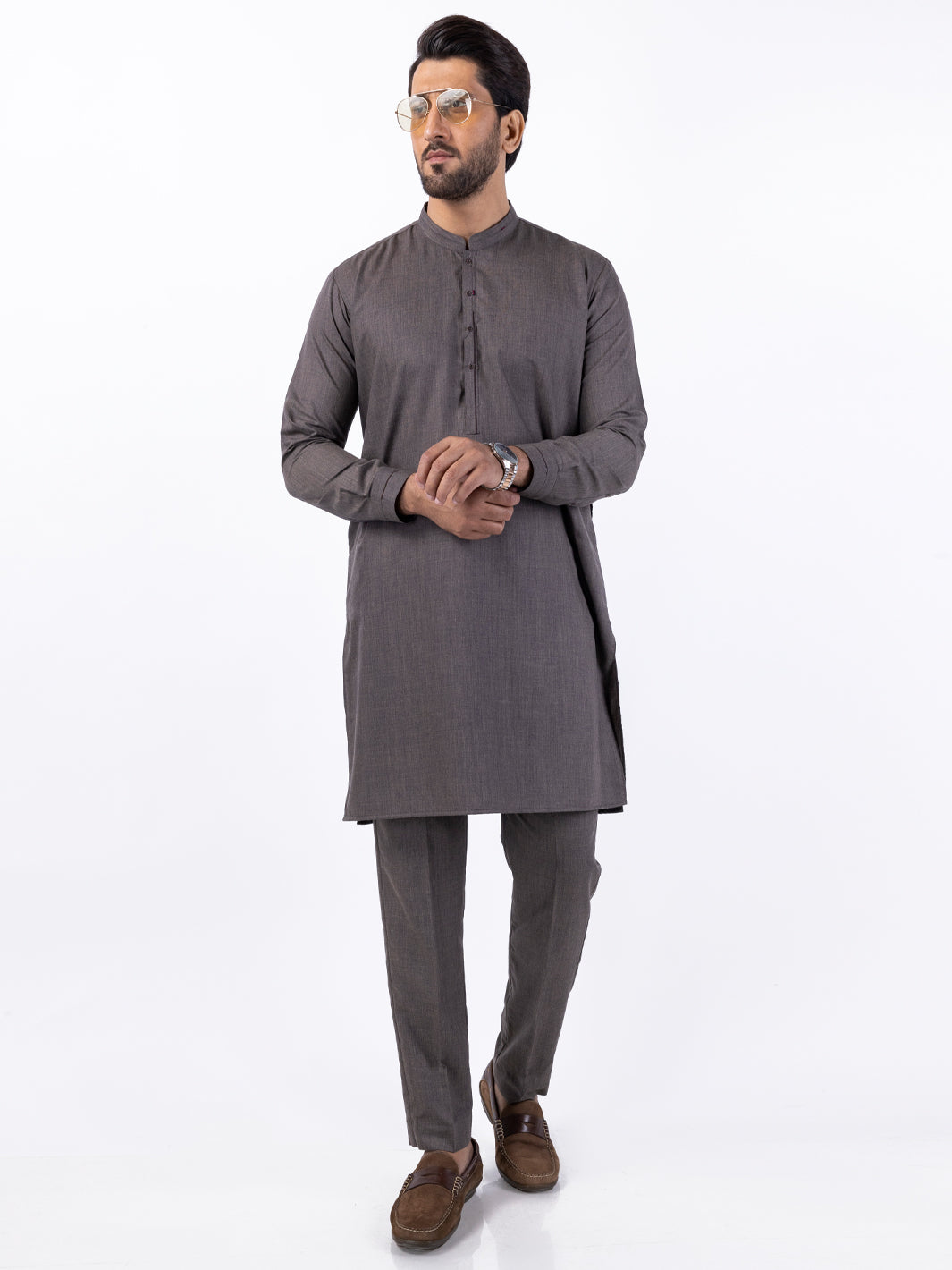 Brown Blended Kurta Trouser - AL-KT-3078