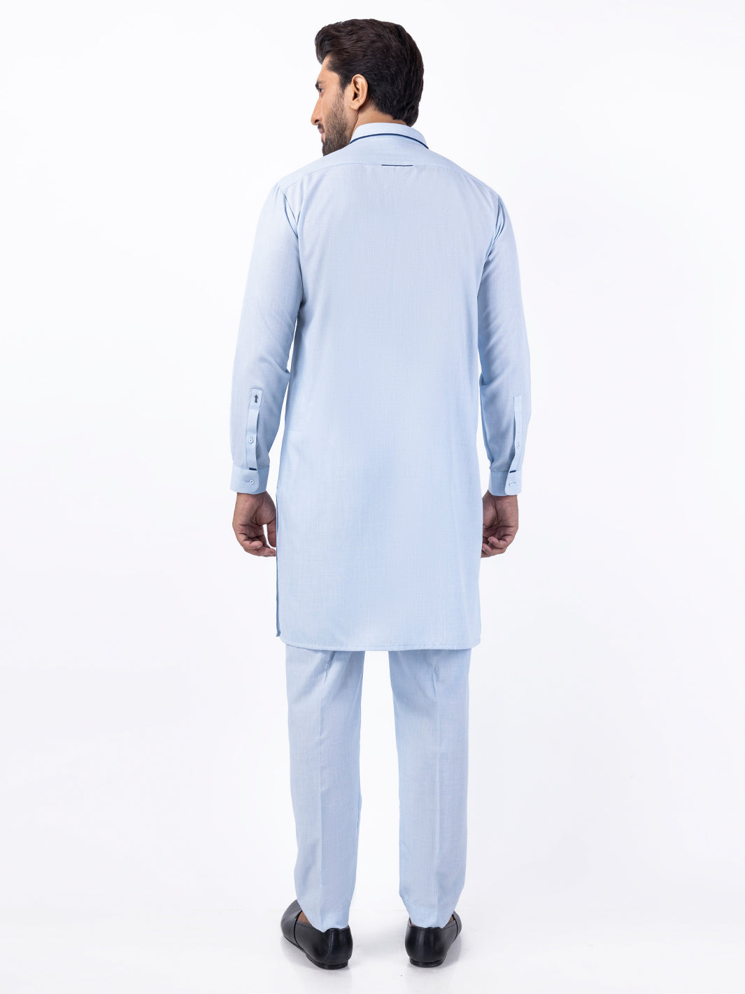 Light Blue Blended Kurta Trouser - AL-KT-3080