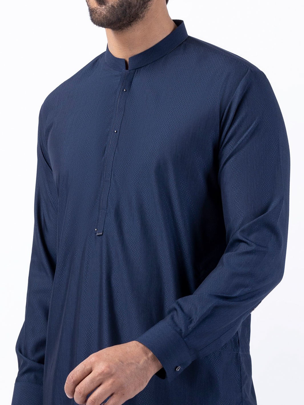 Navy Blue Blended Kurta Trouser - AL-KT-3086