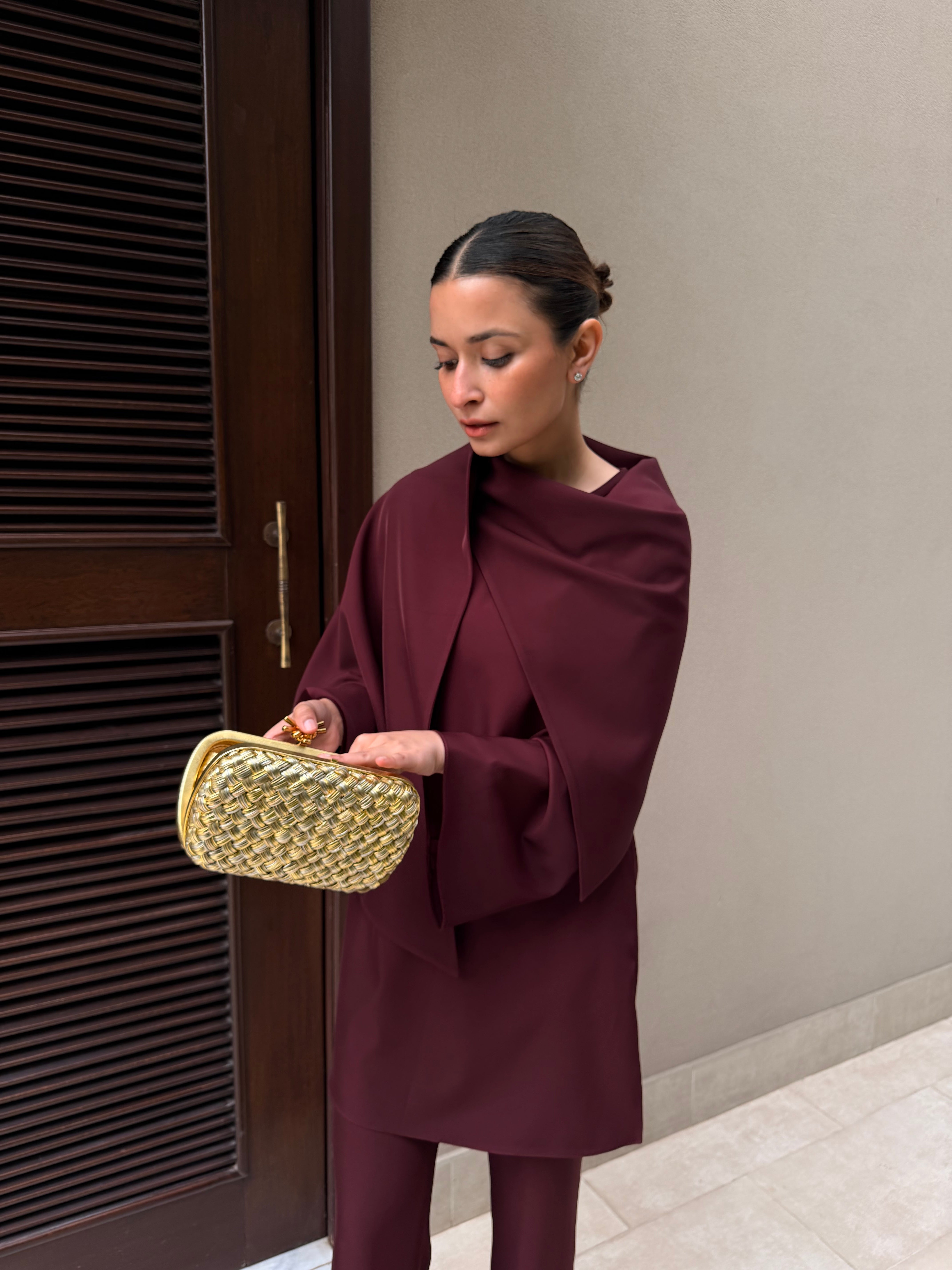 Burgundy Drape Set