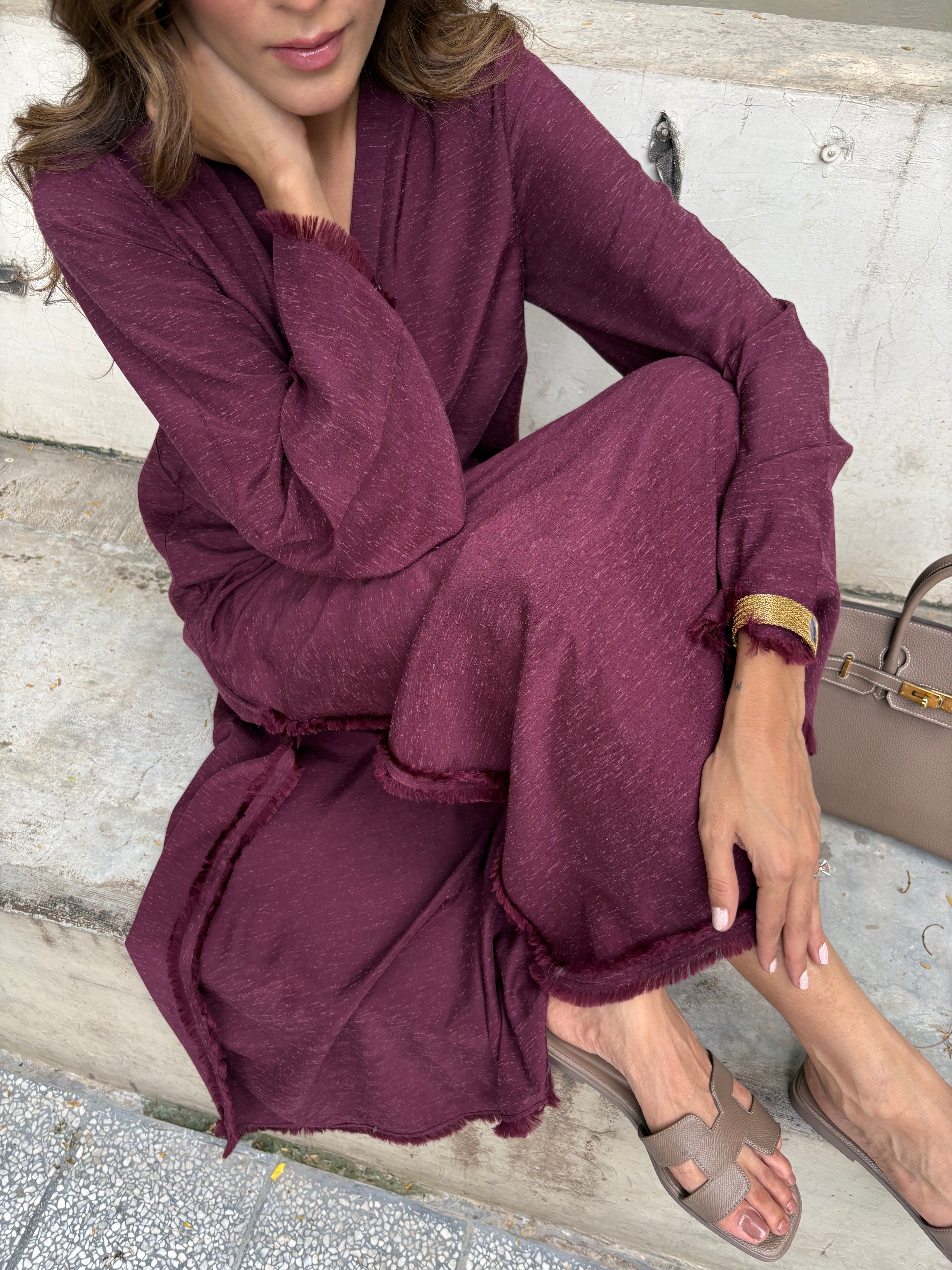 Burgundy Dhaaga Set