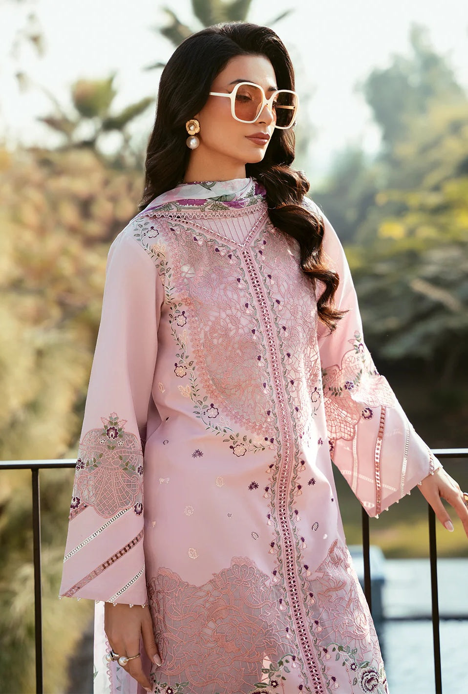 Bin Ilyas - Luxury Lawn Embroidered 3 Piece Unstitched - 313-B
