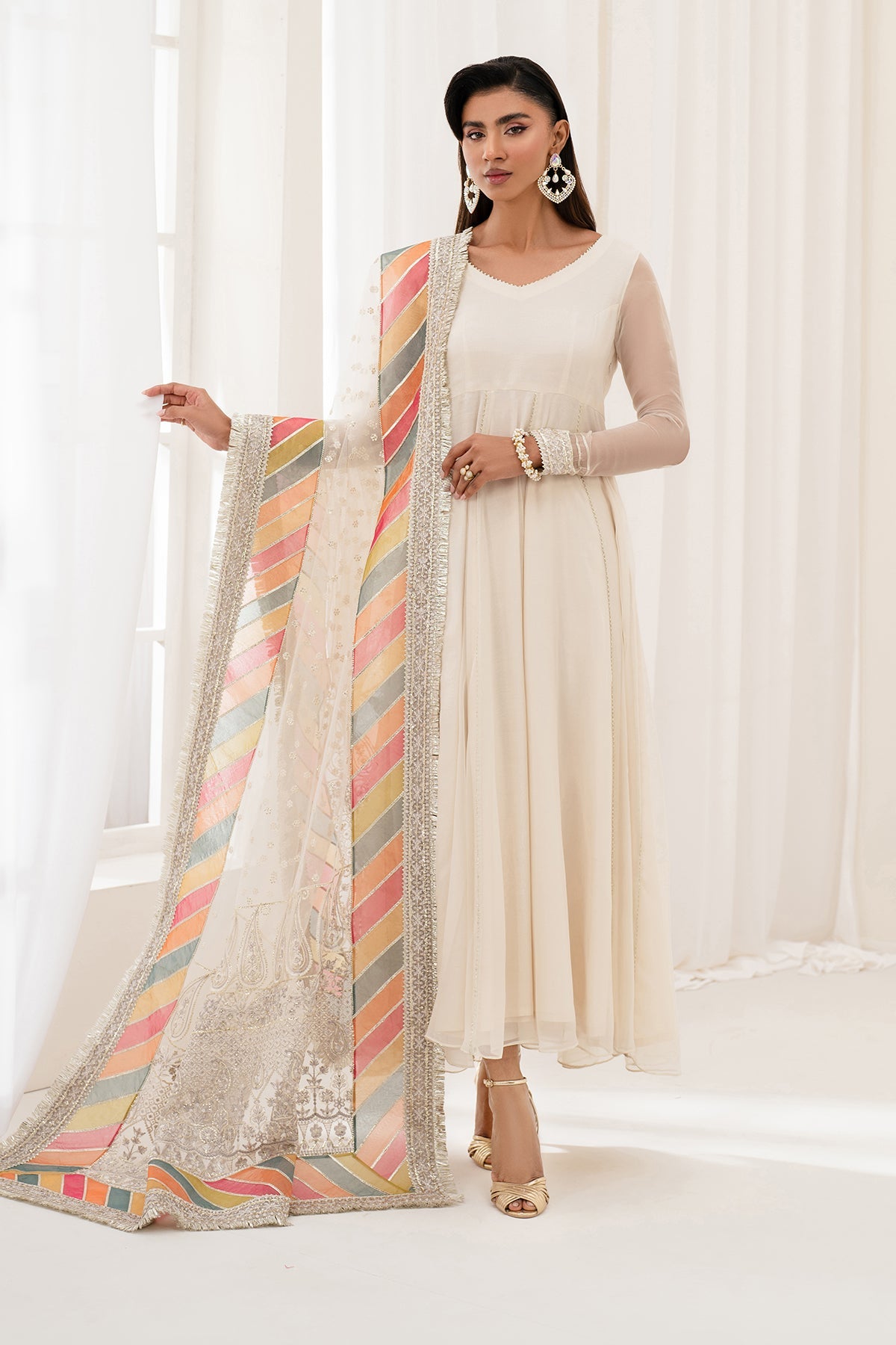 EMBROIDERED CHIFFON PR-1098