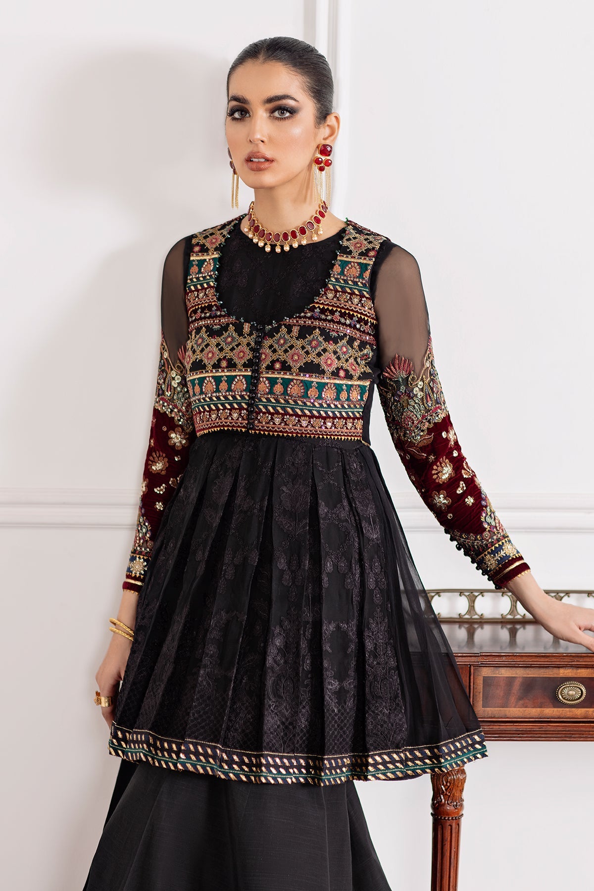 EMBROIDERED CHIFFON CH09-04 STITCHED