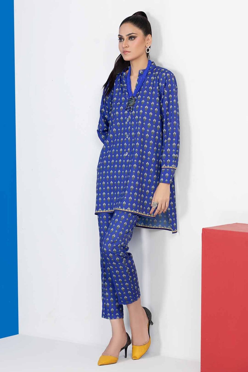2 Piece Unstitched Digital Printed Silk Shirt and Trouser