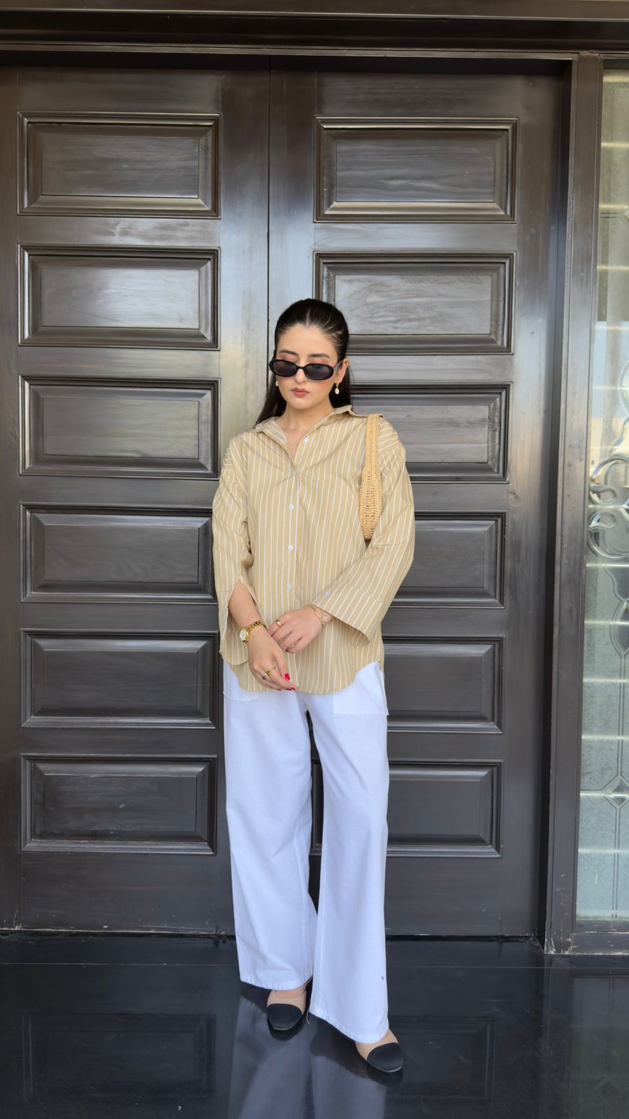 Beige & White Stripes