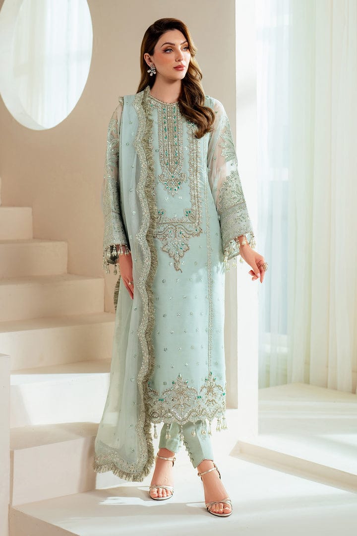 Alizeh Luxury Embroidered Organza Unstitched 3Pc Suit - D-04 Orla