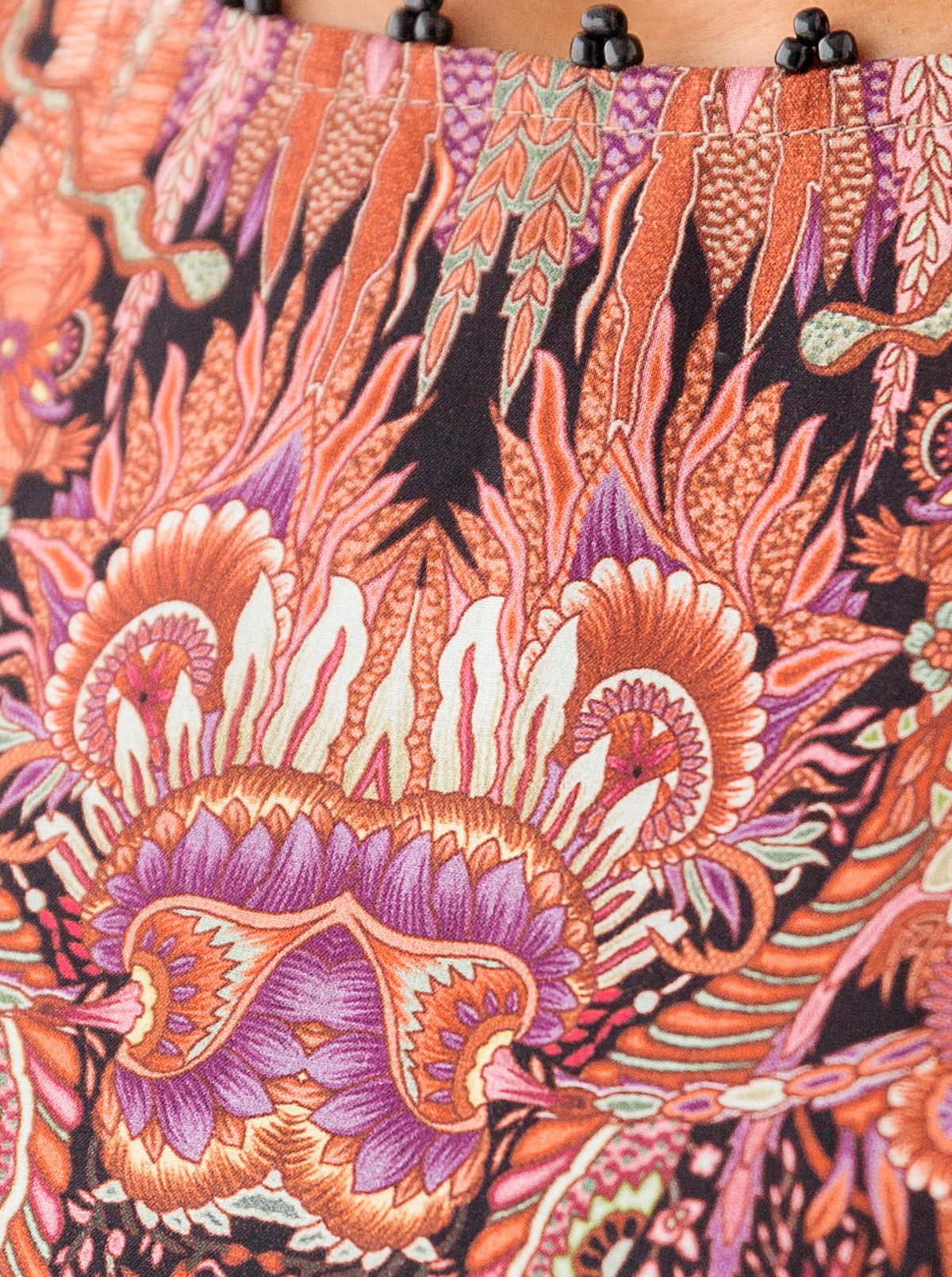1 PIECE - PRINTED CAMBRIC SHIRT - BLACK BROCADE