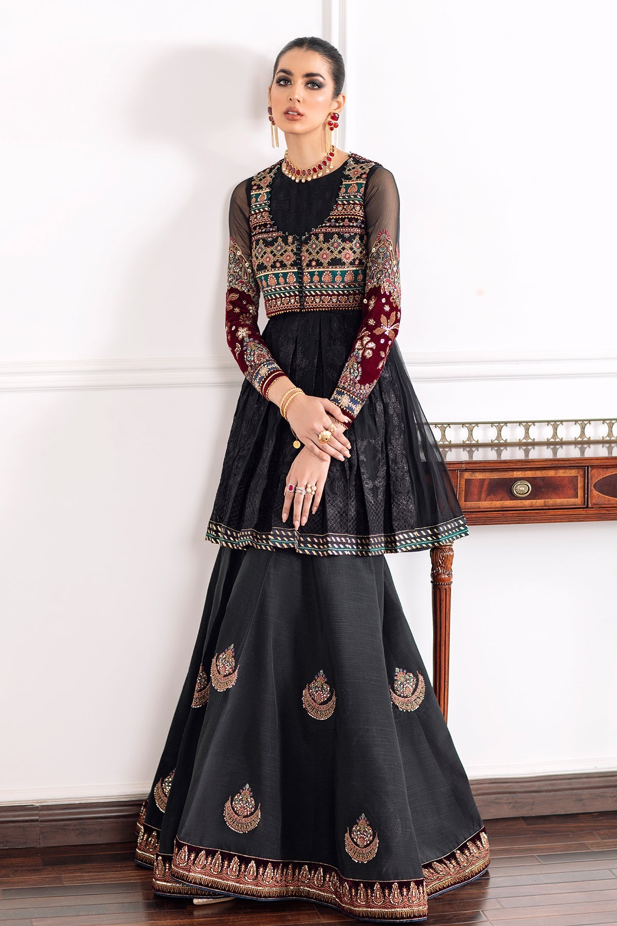 EMBROIDERED CHIFFON CH09-04 STITCHED