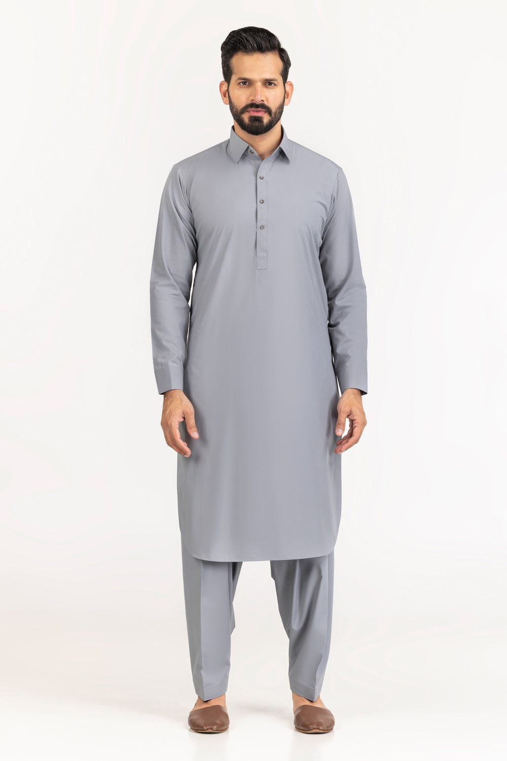 SS25DA-2741 YELLOW 2PCS EMBROIDERED KURTA WITH TROUSER