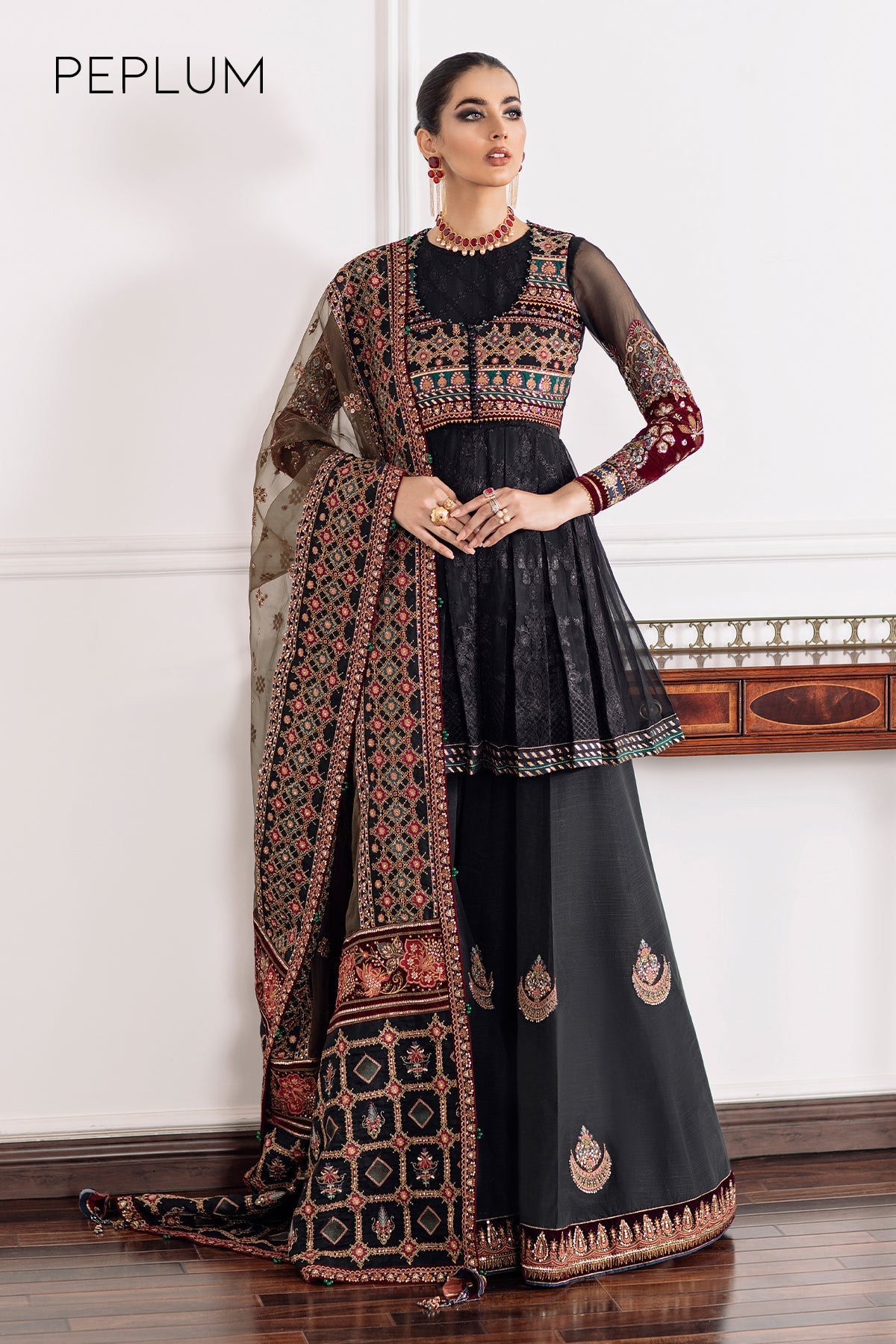 EMBROIDERED CHIFFON CH09-04 STITCHED