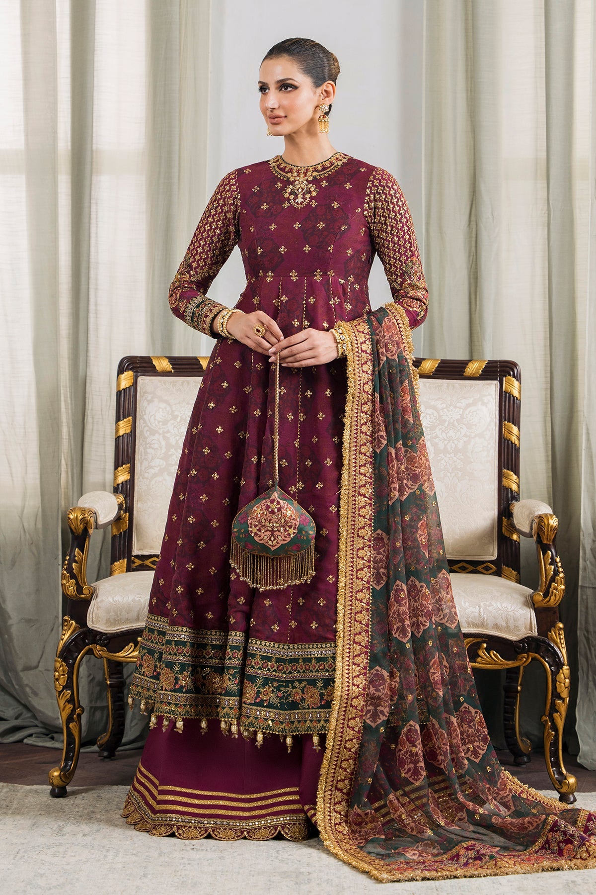 EMBROIDERED CHIFFON CH12-03 STITCHED