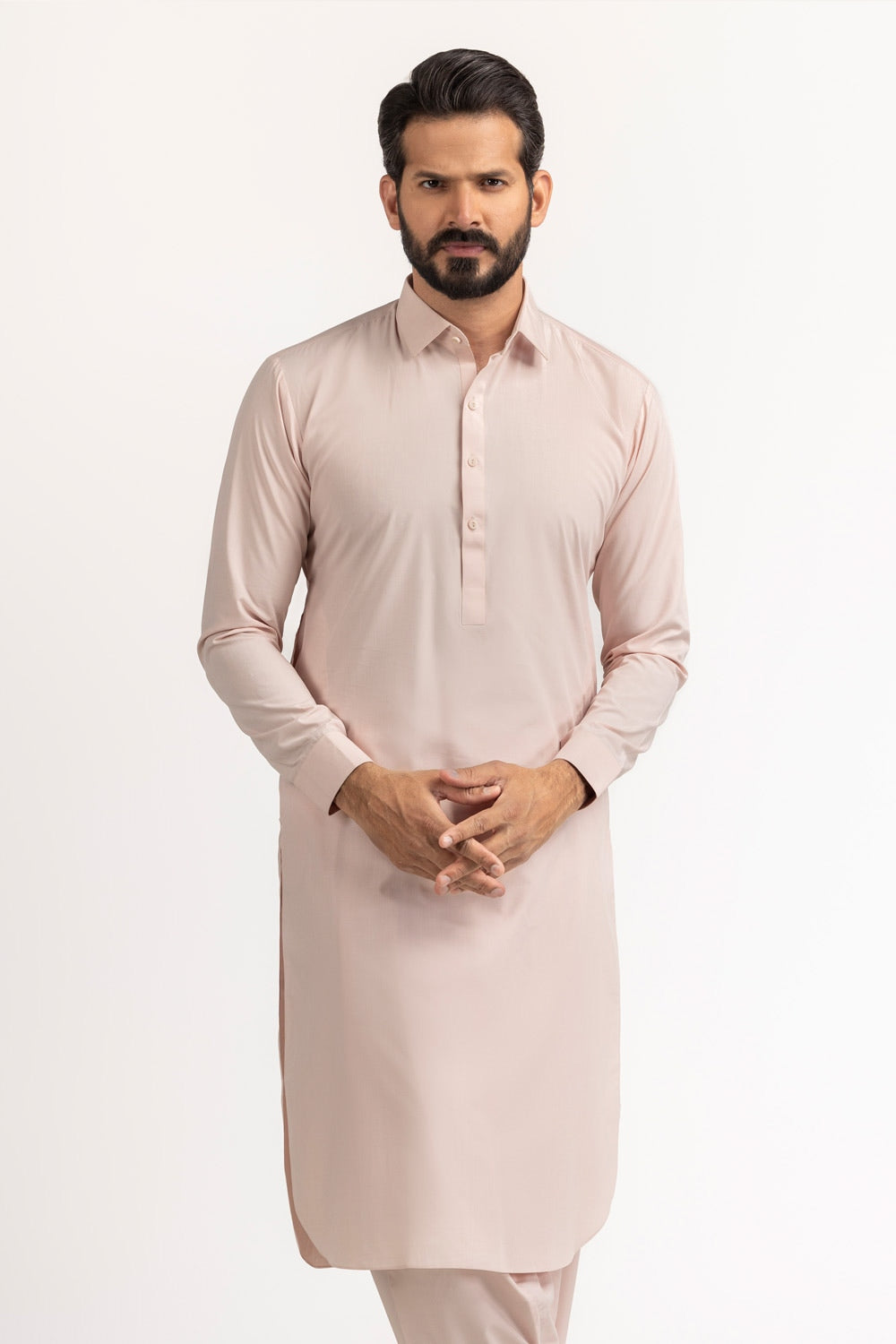 SS25DA-2741 YELLOW 2PCS EMBROIDERED KURTA WITH TROUSER
