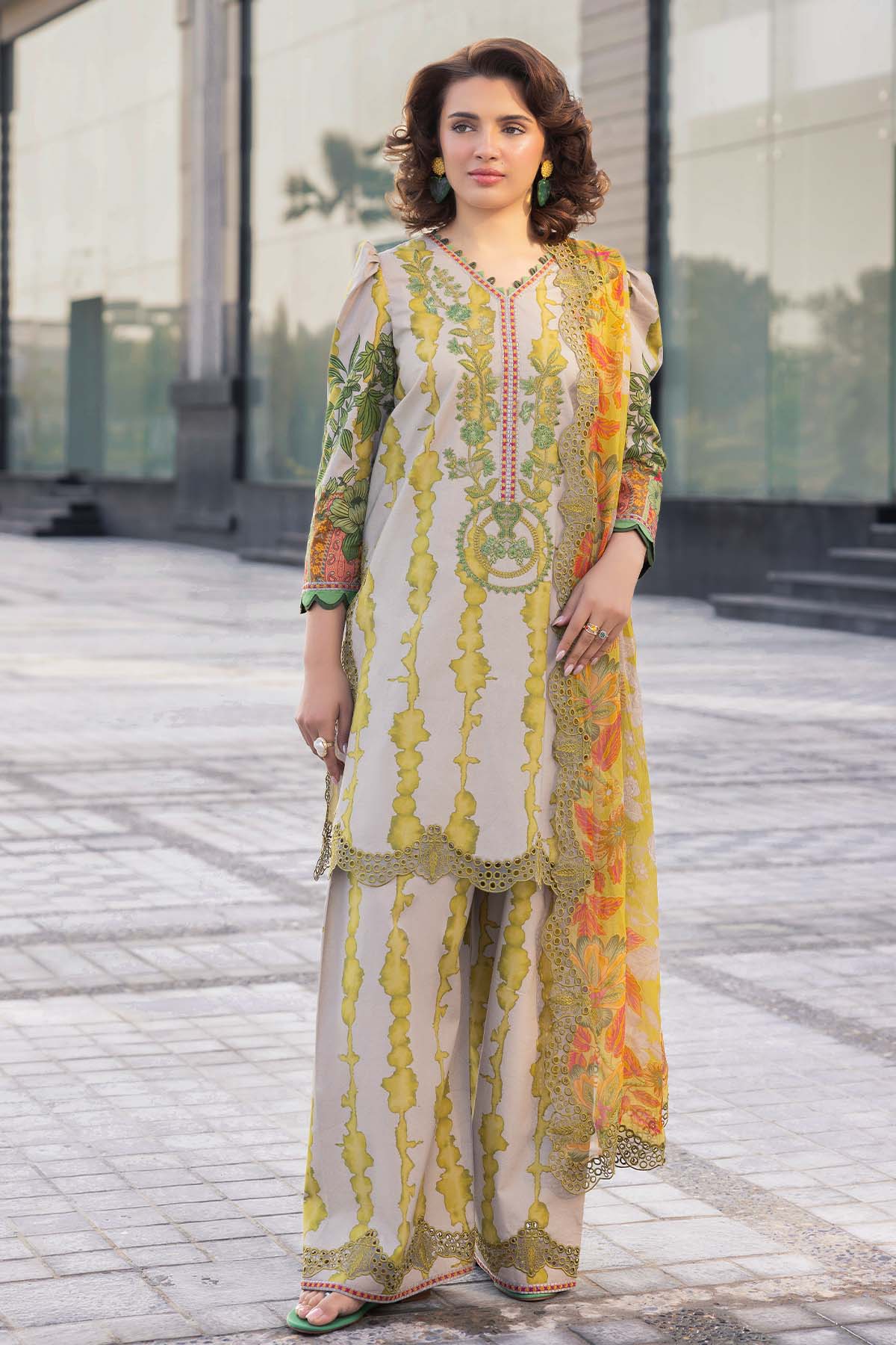 3-PC Unstitched Embroidered Lawn SLC27-13