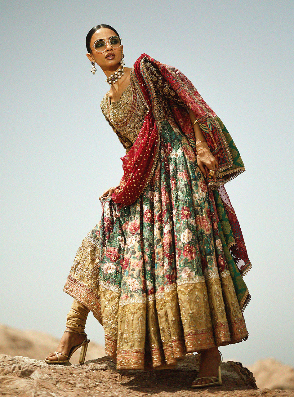 Crimson Scarlet Anarkali