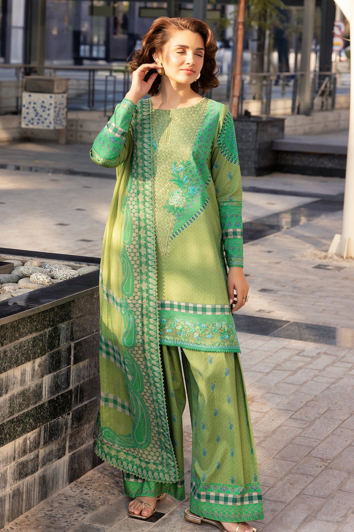 3-PC Unstitched Embroidered Lawn Collection IN6-02