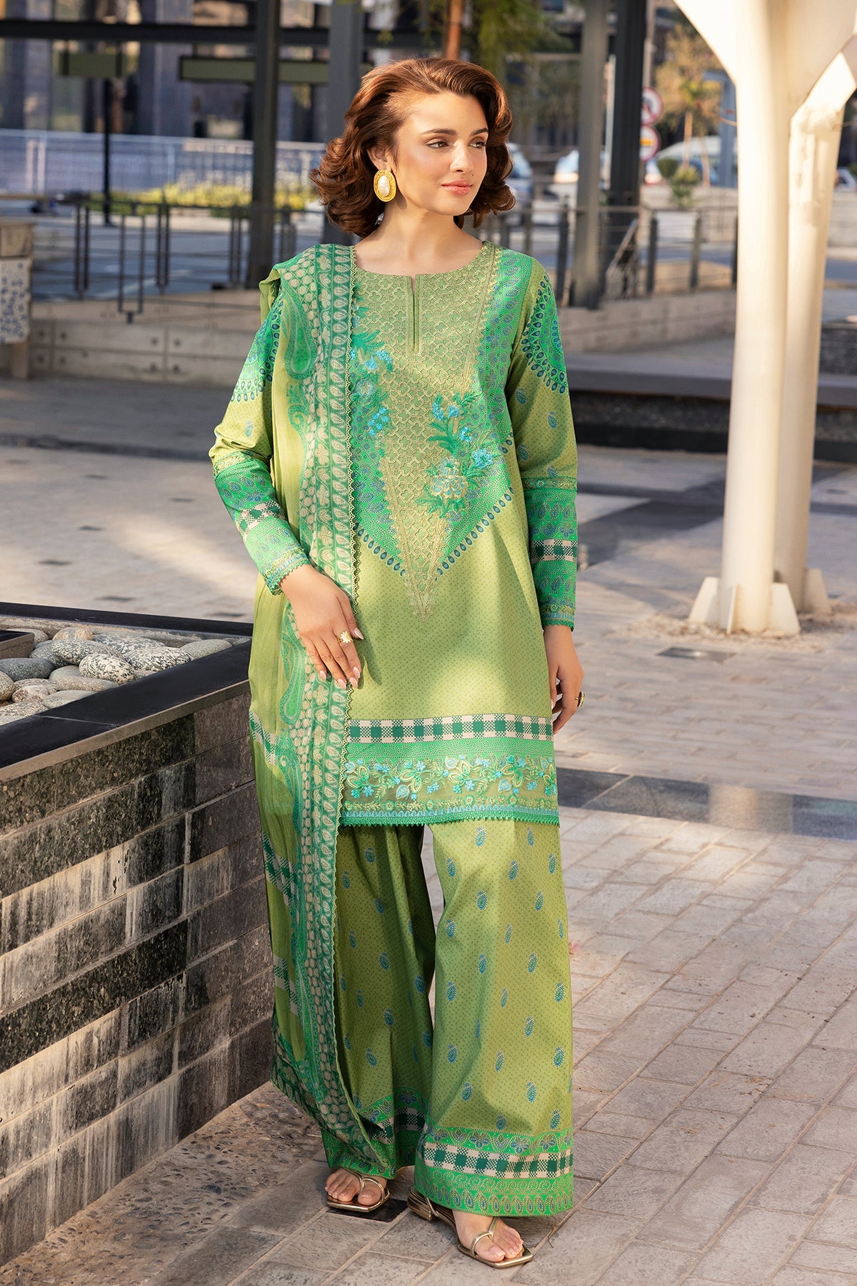 3-PC Unstitched Embroidered Lawn Collection IN6-02