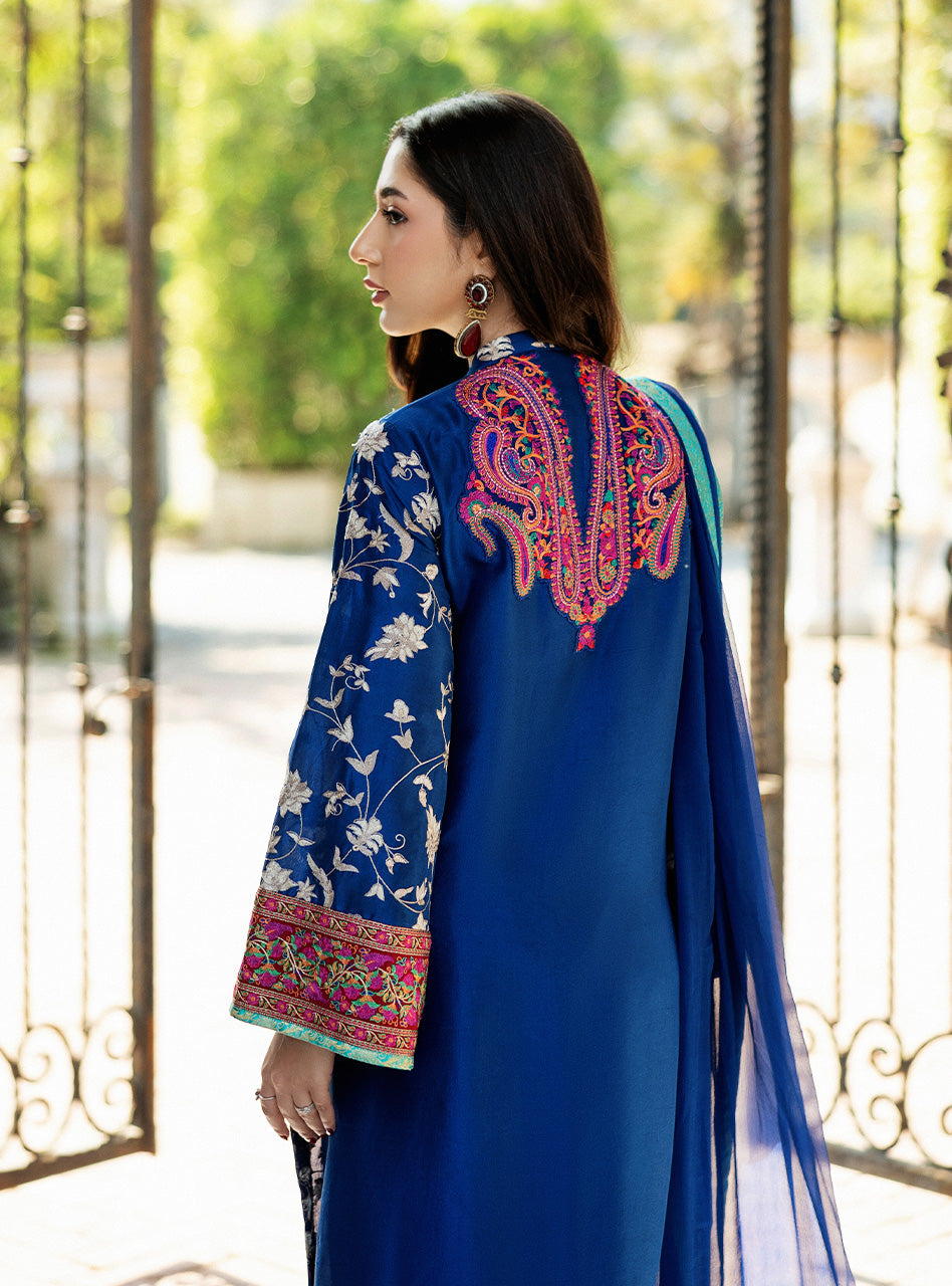 Blue Illusion Kashmiri Embroidery