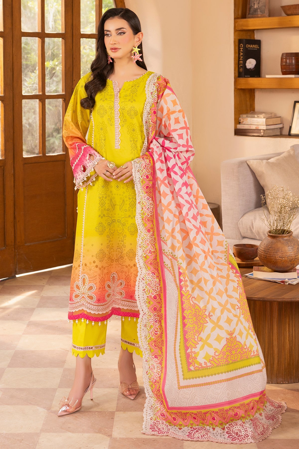 3-PC Unstitched Embroidered Lawn RN6-06