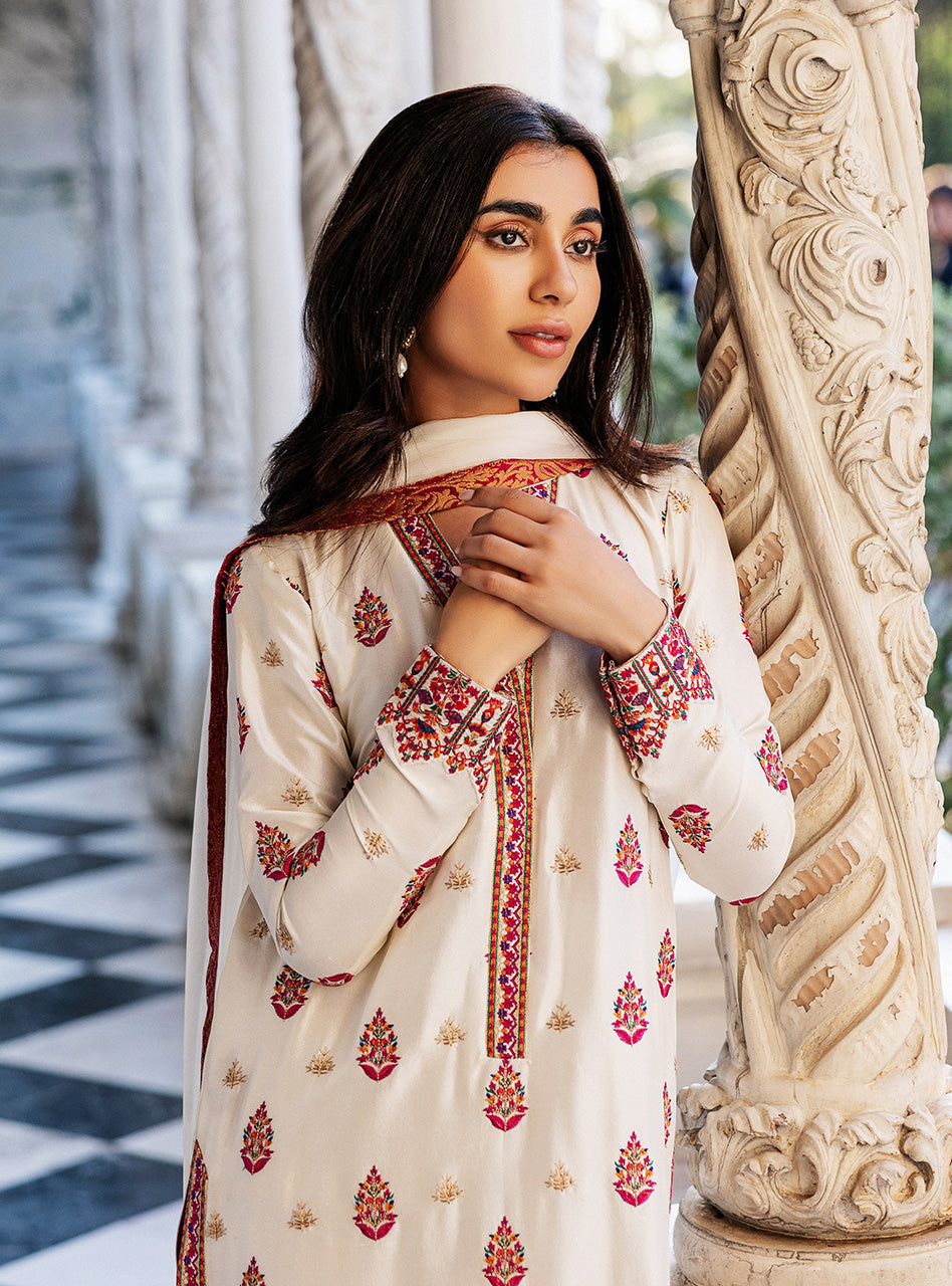 White Orchid Kashmiri Embroidery