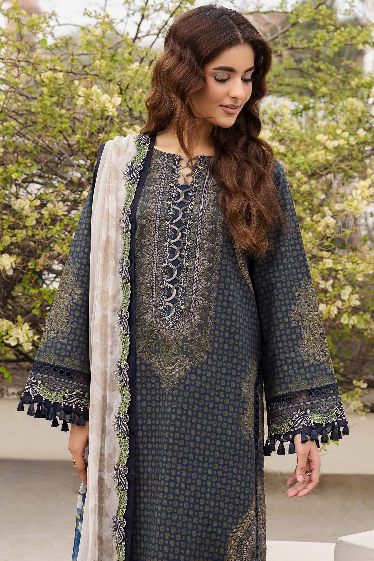 3-PC Unstitched Embroidered Lawn SLC27-11
