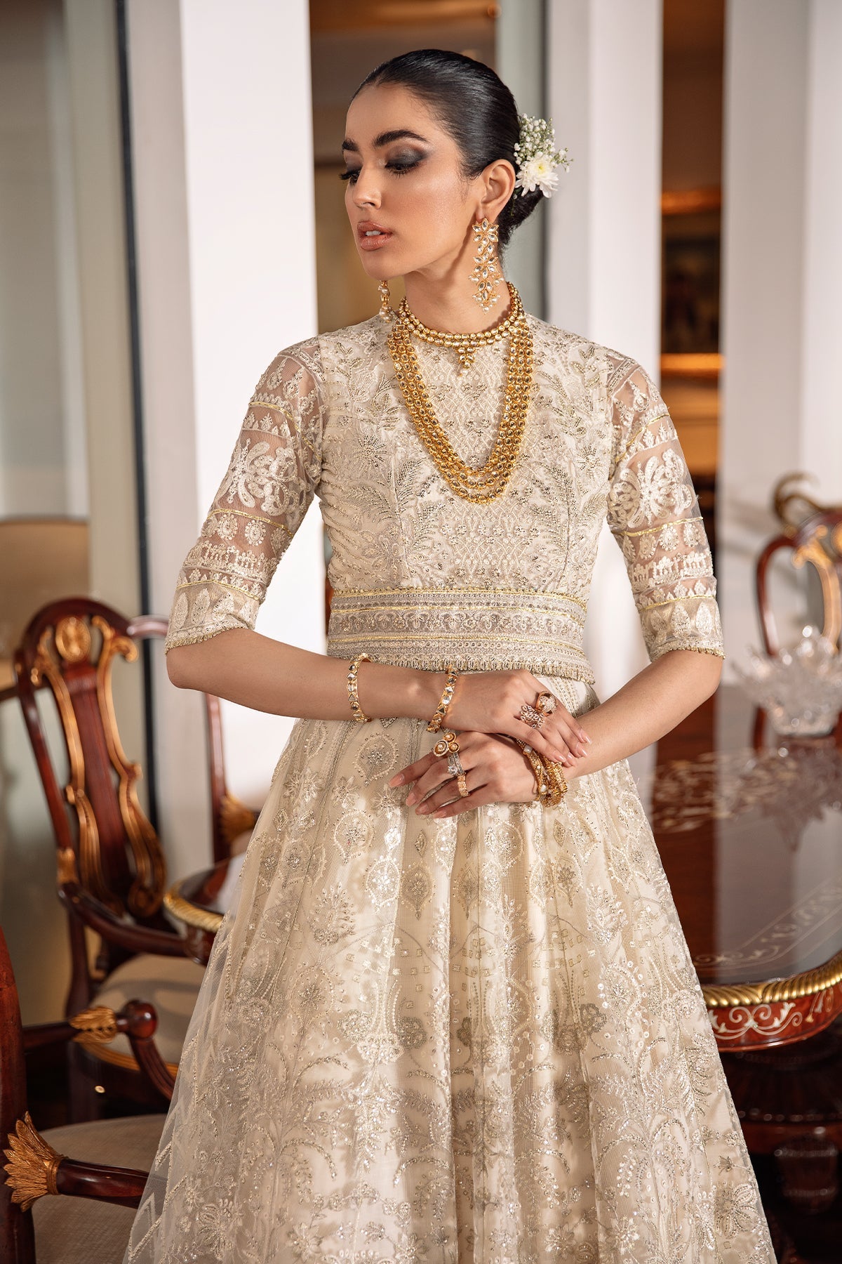 EMBROIDERED NET CH09-05 STITCHED
