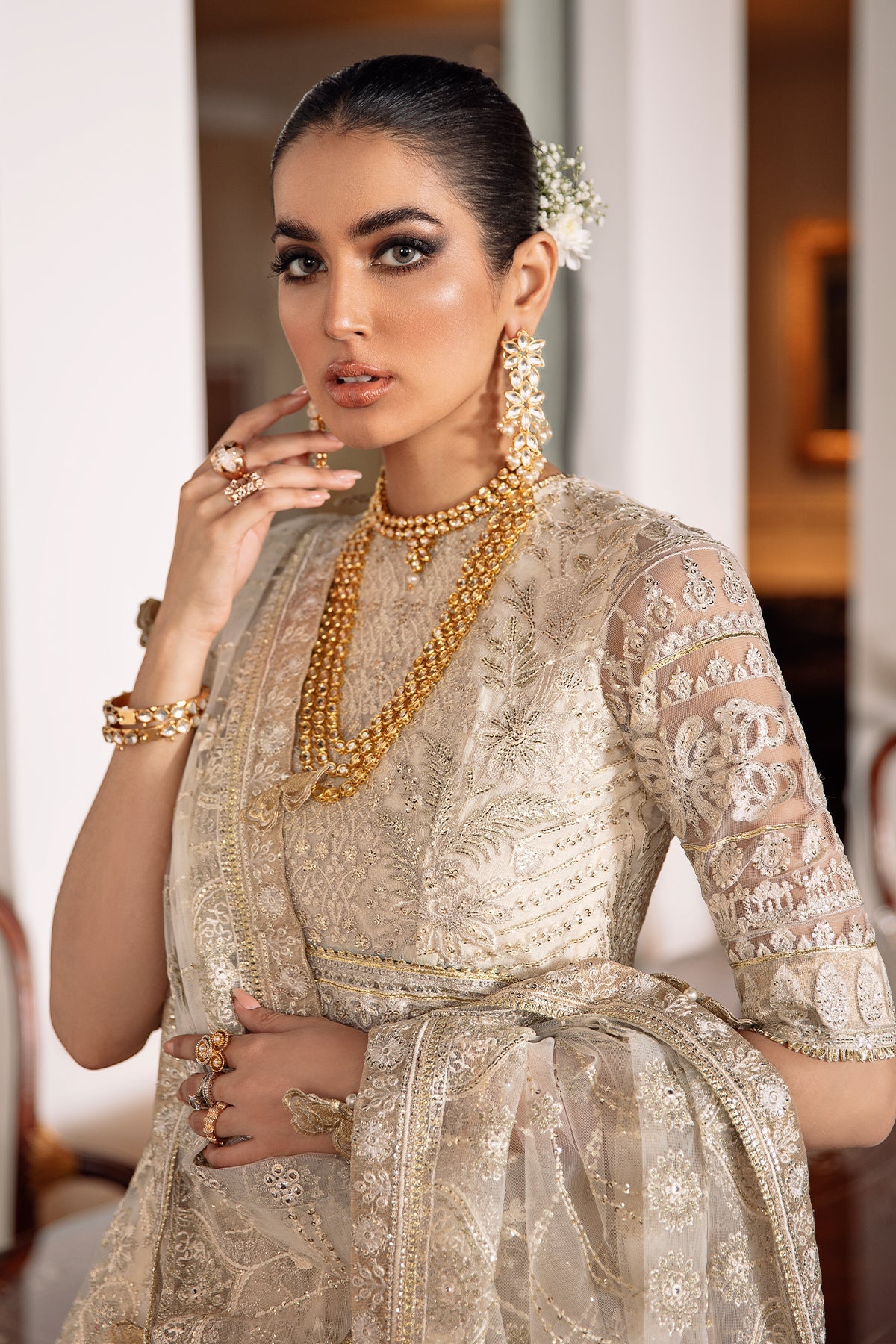 EMBROIDERED NET CH09-05 STITCHED