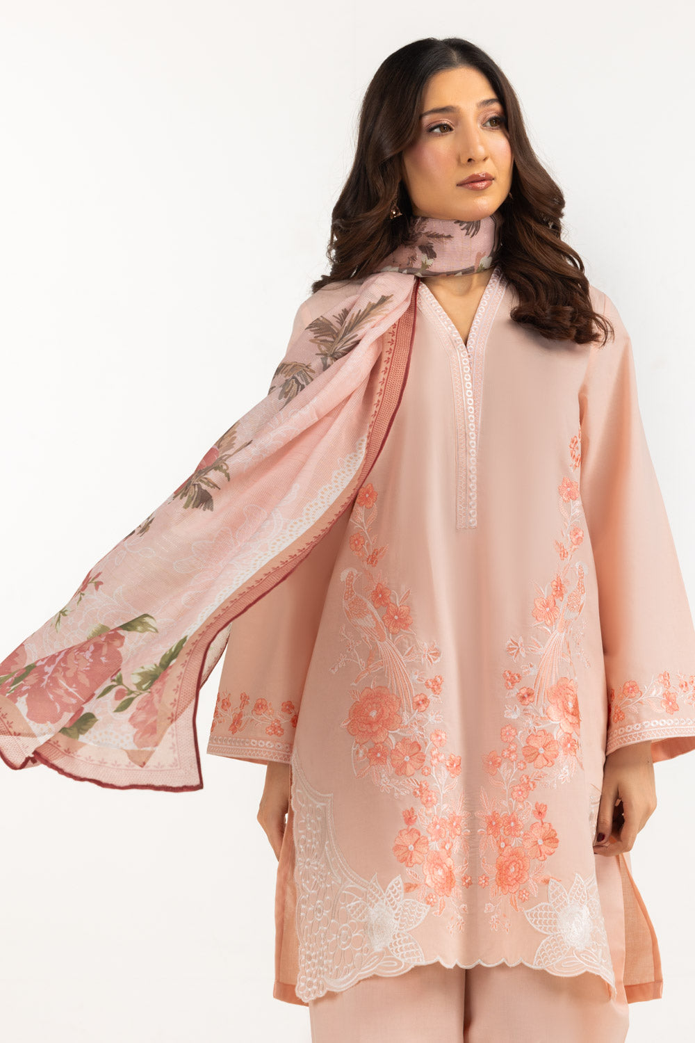 3PC Cambric Embroidered Suit