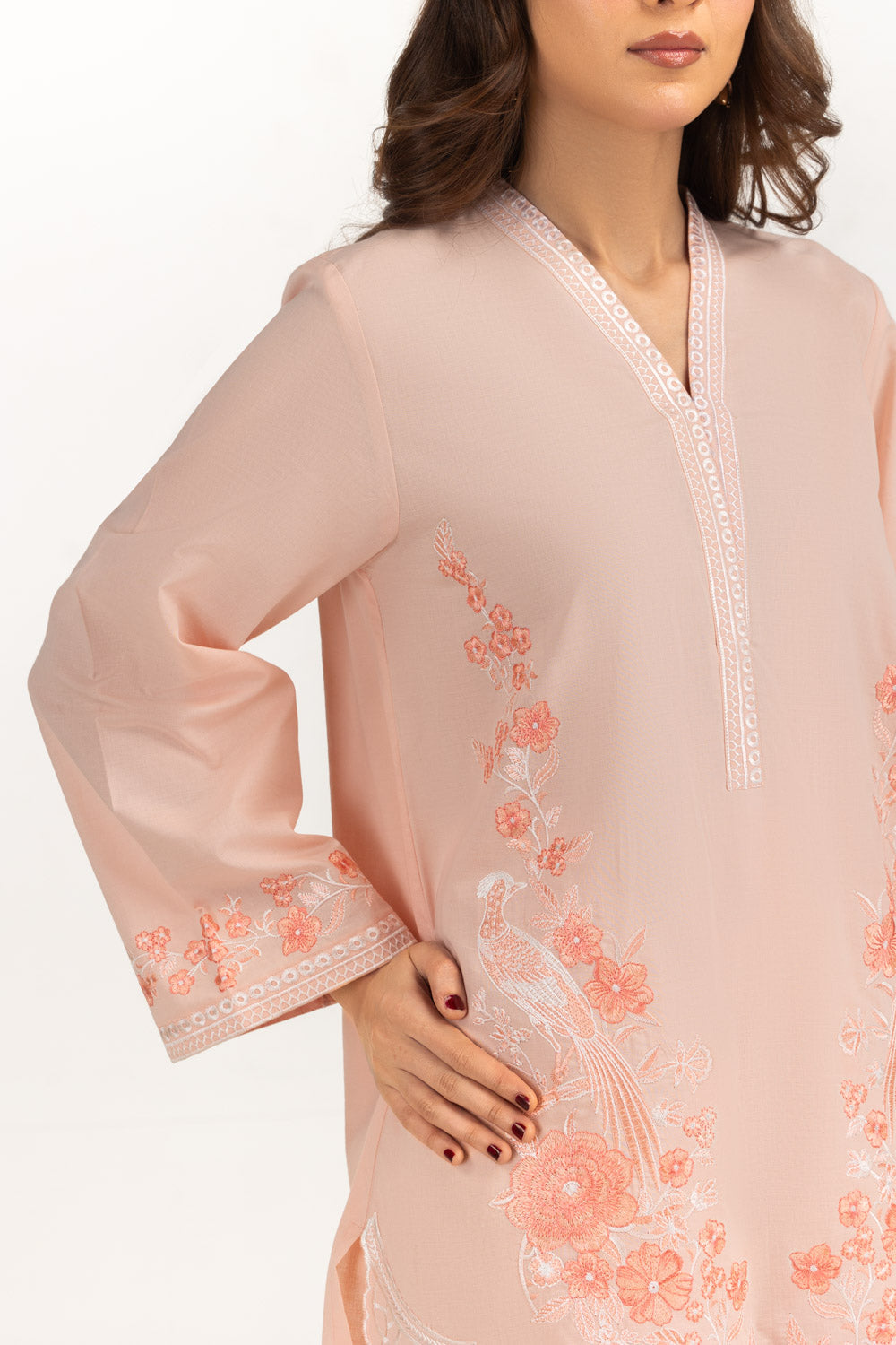 3PC Cambric Embroidered Suit
