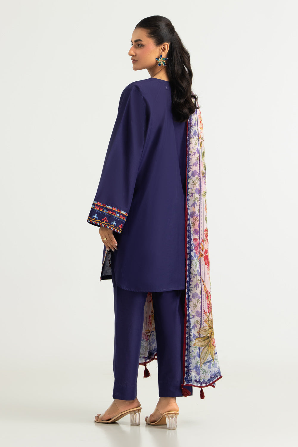 3PC Cambric Embroidered Suit