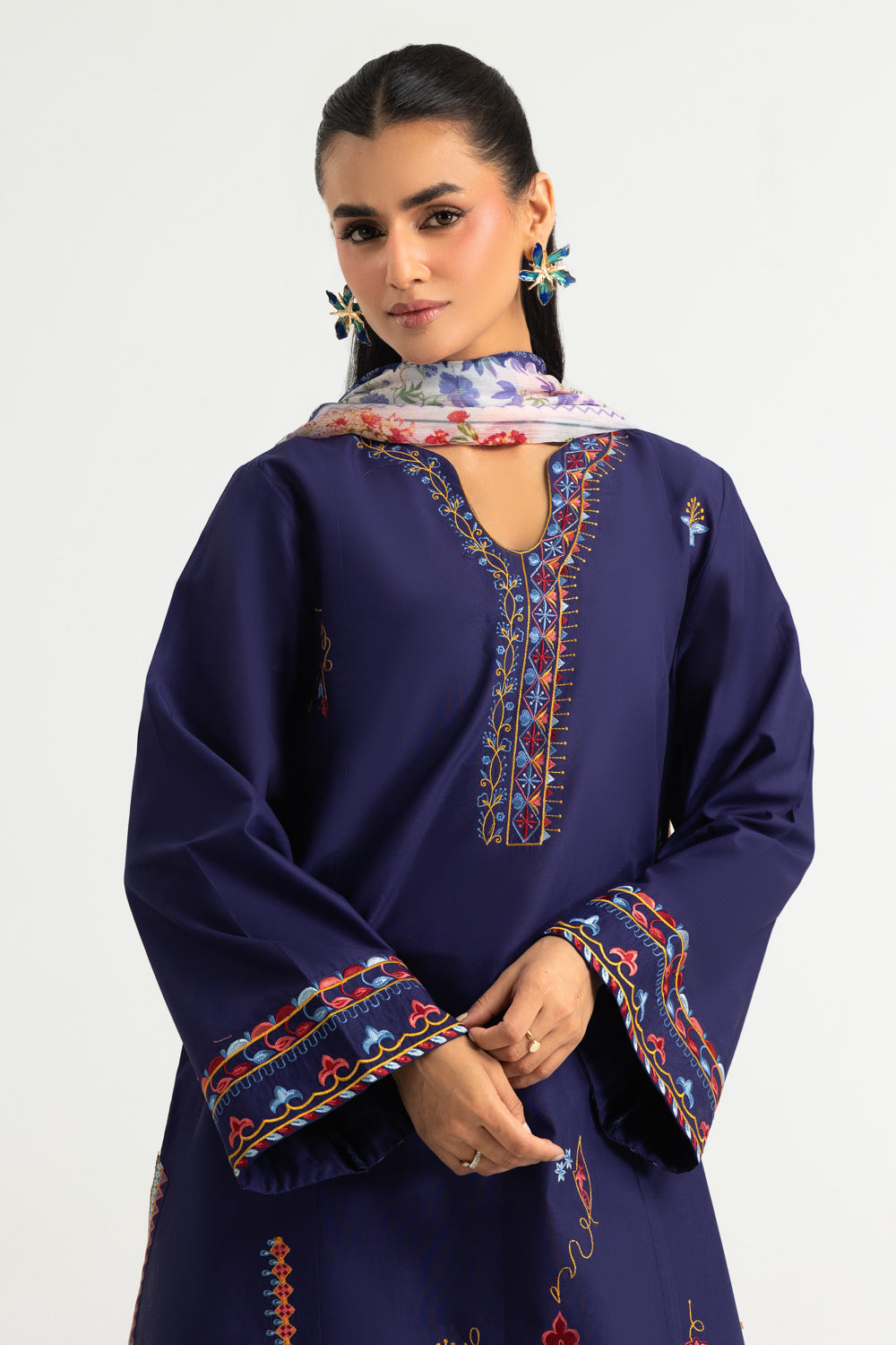 3PC Cambric Embroidered Suit