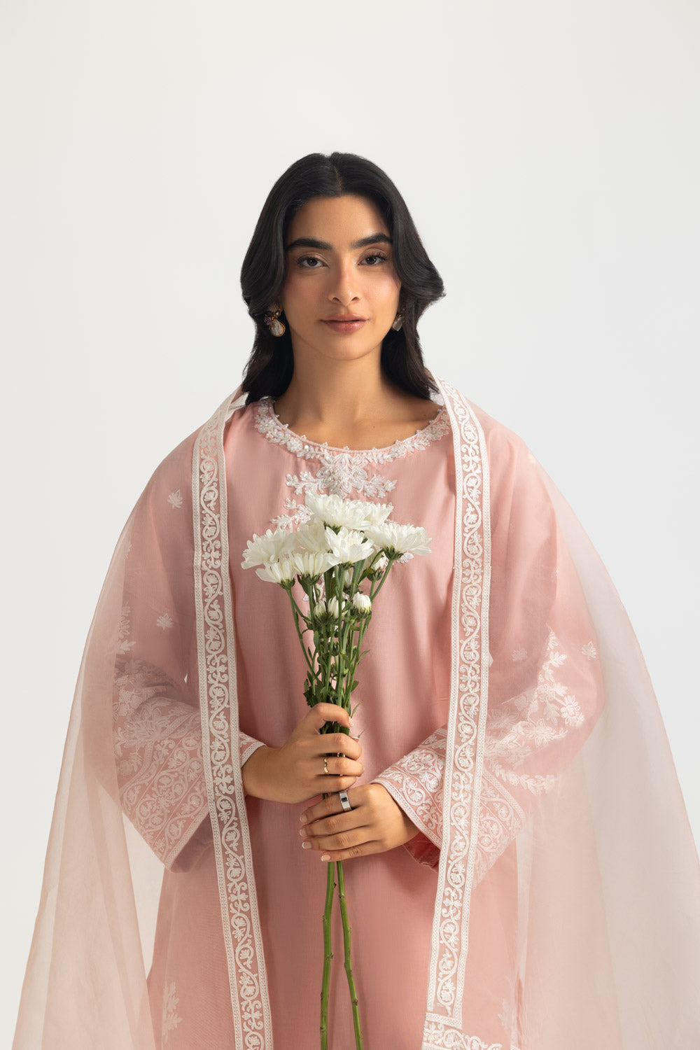 3PC Cambric Embroidered Suit - W-AP-26-487606