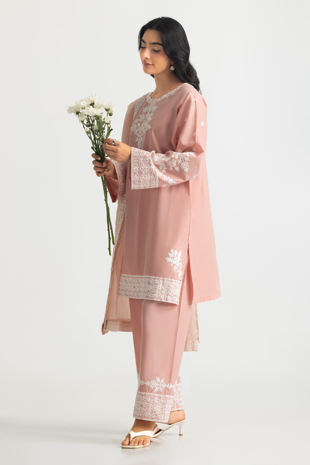 3PC Cambric Embroidered Suit - W-AP-26-487606