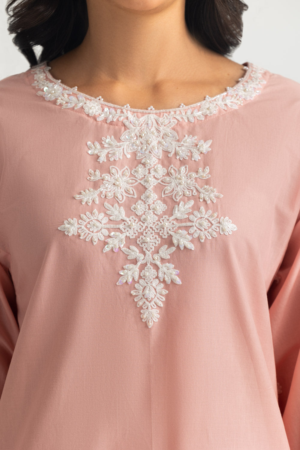 3PC Cambric Embroidered Suit - W-AP-26-487606