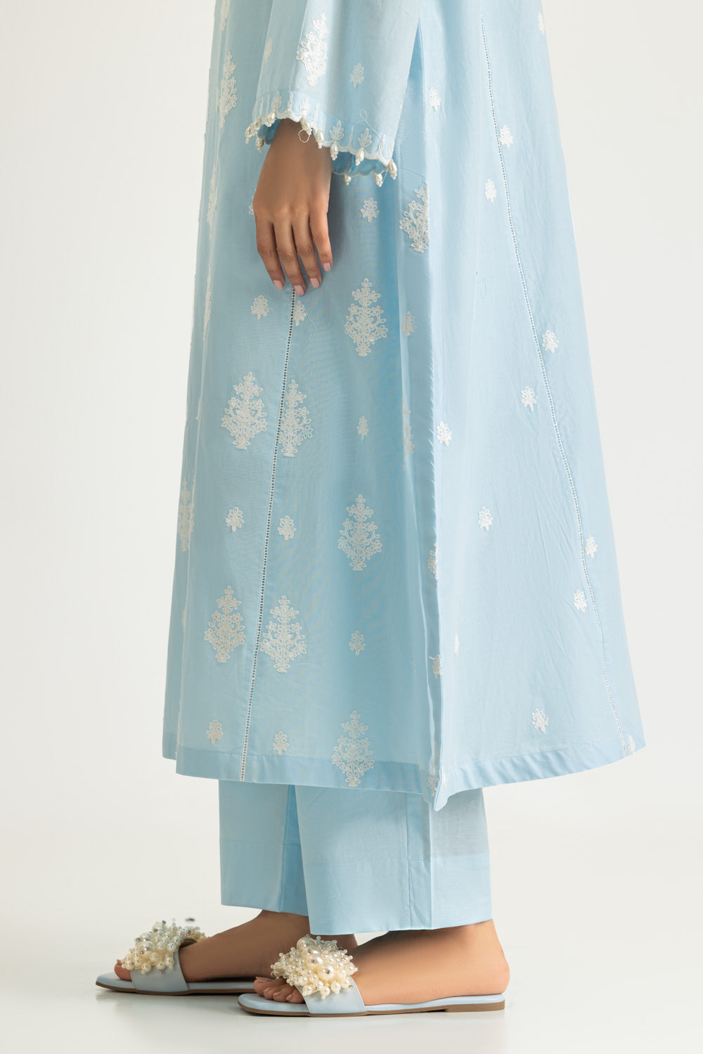 3PC Cambric Embroidered Suit