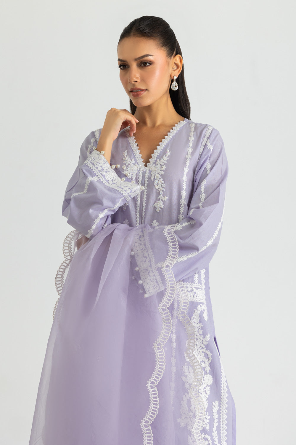 3PC Cambric Embroidered Suit
