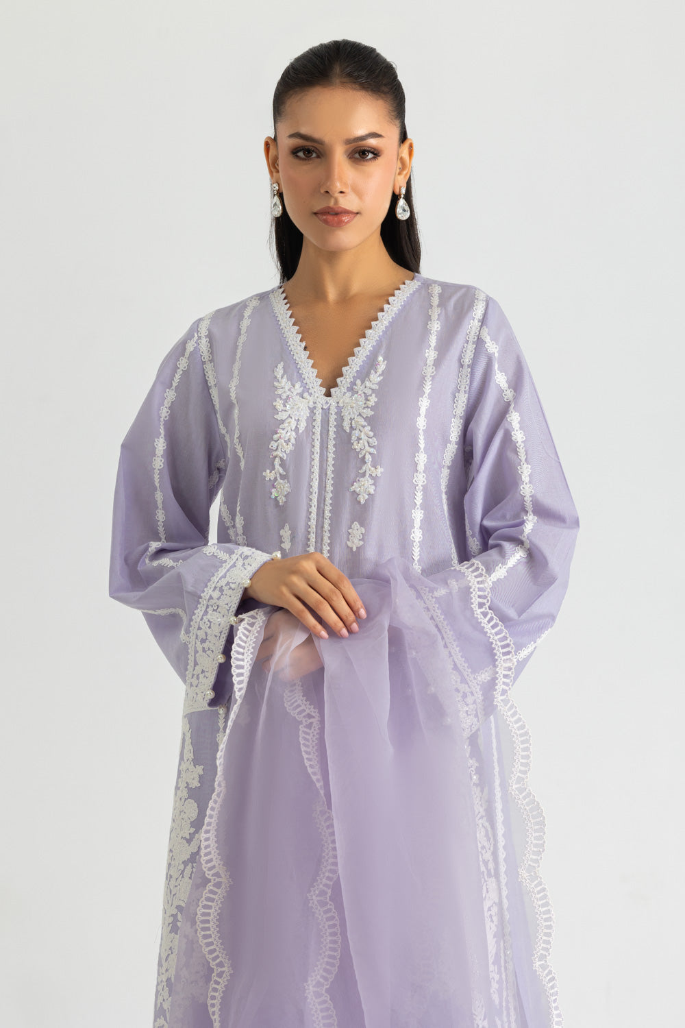 3PC Cambric Embroidered Suit