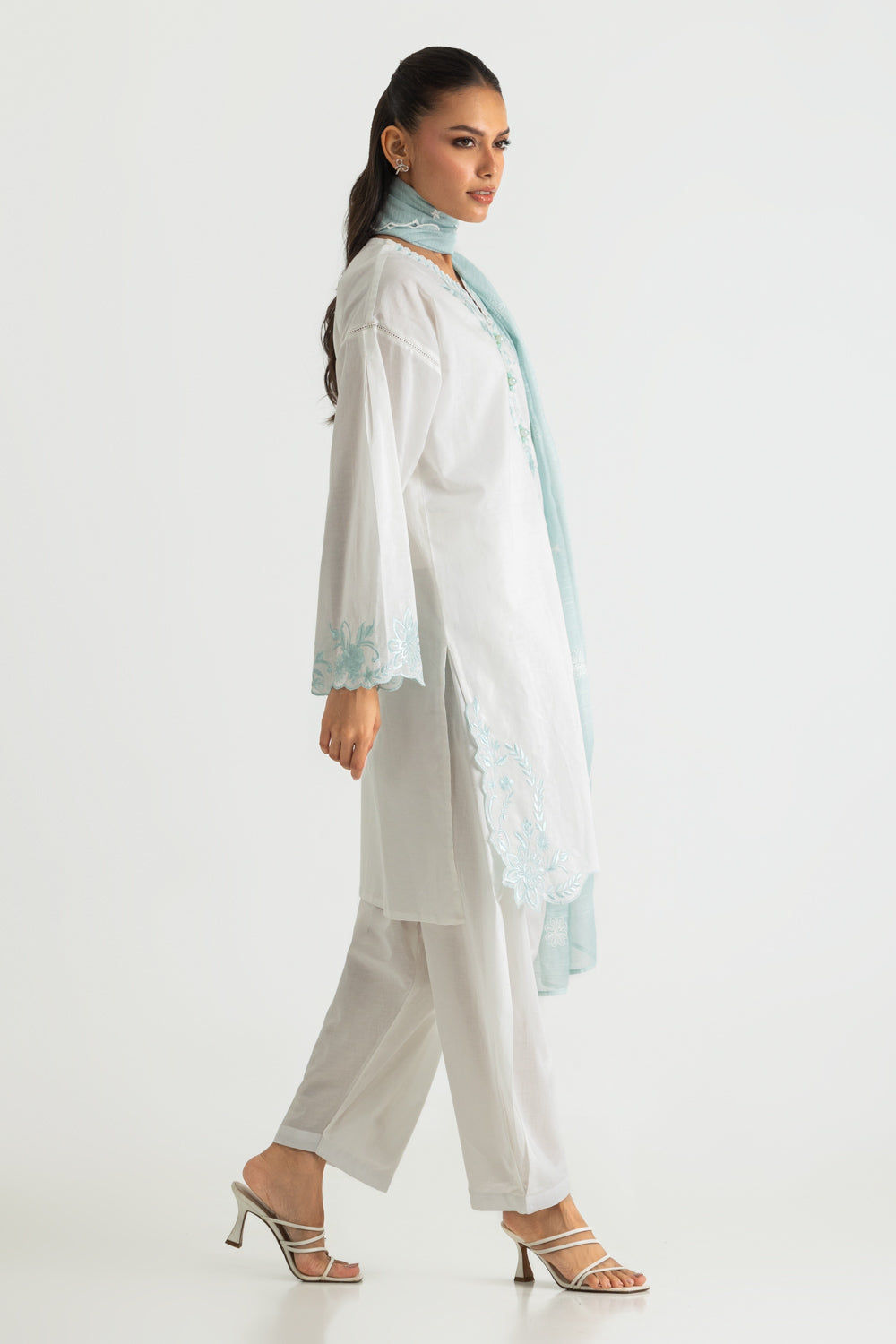 3PC Cambric Embroidered Suit