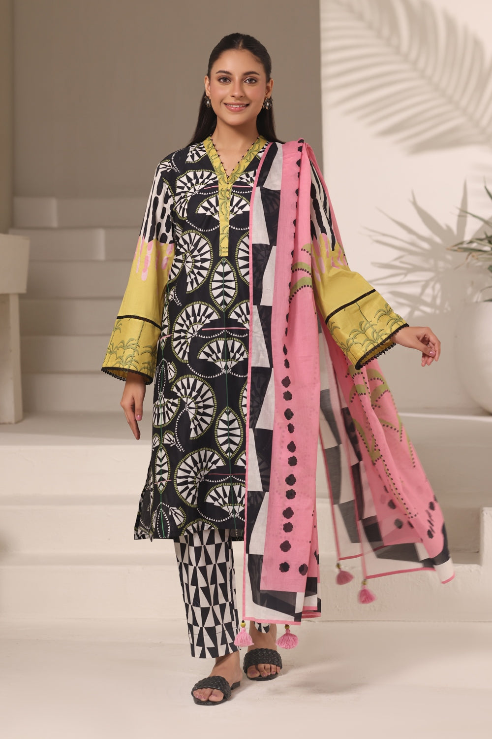 3PC Cambric Printed Suit
