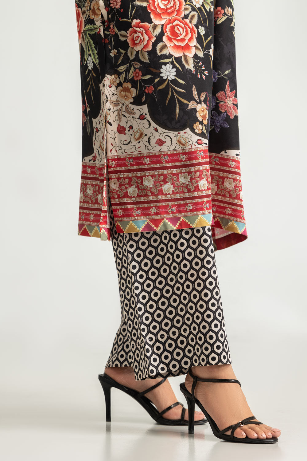 3PC Charmeuse Silk Printed Suit
