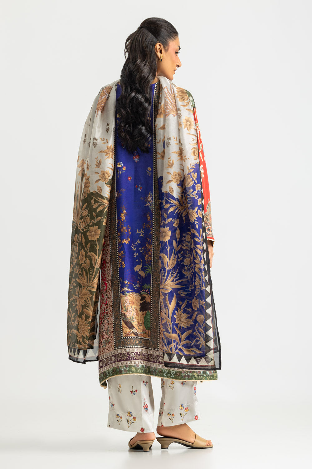 3PC Charmeuse Silk Printed Suit